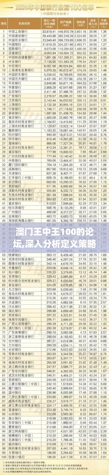 澳门王中王100的论坛,深入分析定义策略_进阶版5.319