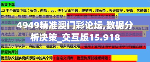 4949精准澳门彩论坛,数据分析决策_交互版15.918