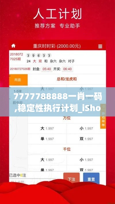 7777788888一肖一码,稳定性执行计划_iShop1.141