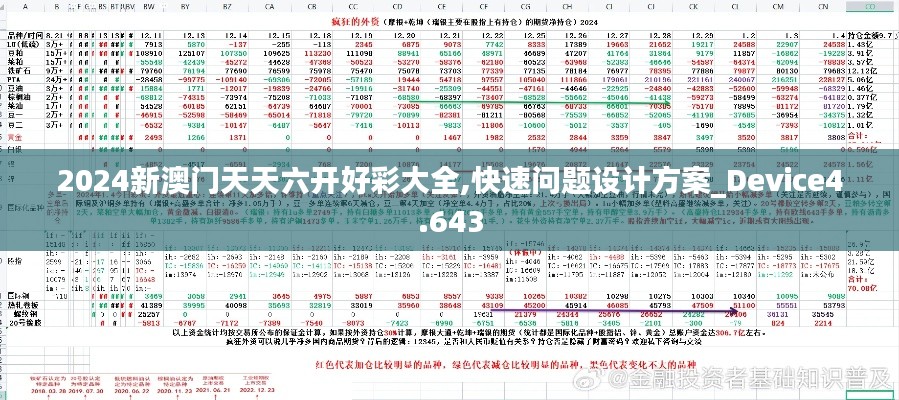 2024新澳门天天六开好彩大全,快速问题设计方案_Device4.643