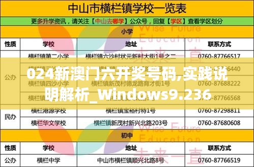 024新澳门六开奖号码,实践说明解析_Windows9.236