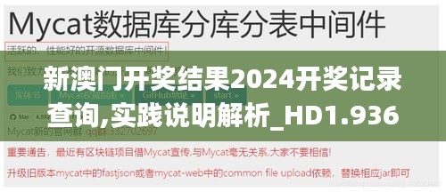 新澳门开奖结果2024开奖记录查询,实践说明解析_HD1.936