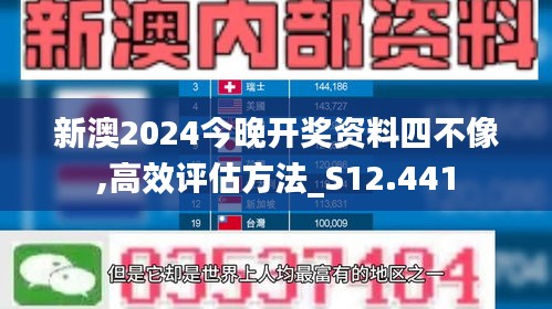 新澳2024今晚开奖资料四不像,高效评估方法_S12.441