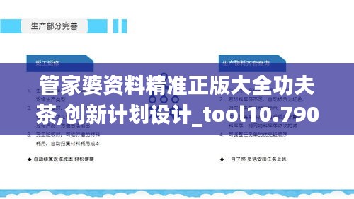 管家婆资料精准正版大全功夫茶,创新计划设计_tool10.790