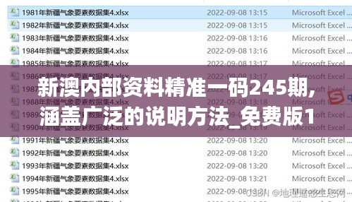新澳内部资料精准一码245期,涵盖广泛的说明方法_免费版17.699