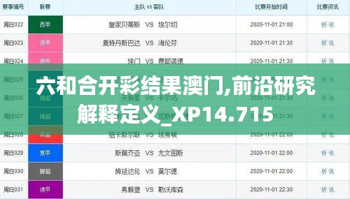 六和合开彩结果澳门,前沿研究解释定义_XP14.715