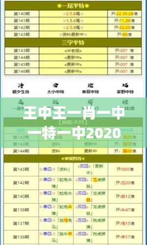 王中王一肖一中一特一中2020,可靠操作策略方案_复刻款4.274