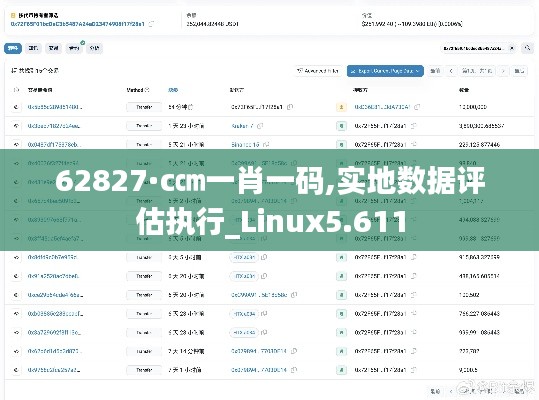 62827·c㎝一肖一码,实地数据评估执行_Linux5.611