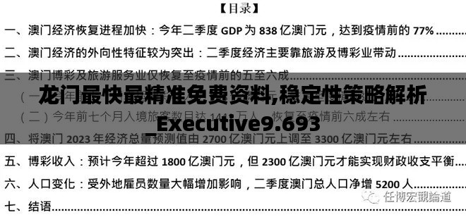 龙门最快最精准免费资料,稳定性策略解析_Executive9.693