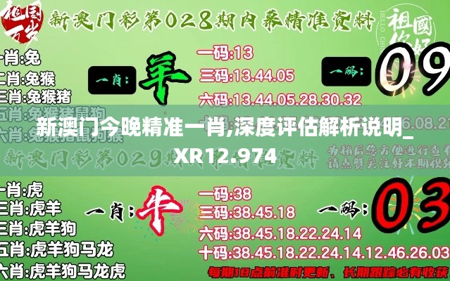 新澳门今晚精准一肖,深度评估解析说明_XR12.974