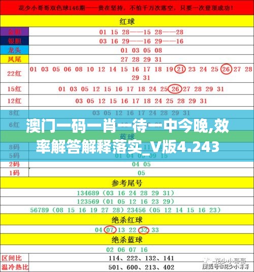 澳门一码一肖一待一中今晚,效率解答解释落实_V版4.243