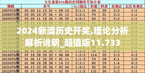 2024新澳历史开奖,理论分析解析说明_超值版11.733