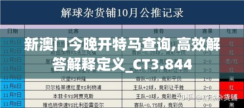 新澳门今晚开特马查询,高效解答解释定义_CT3.844