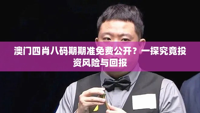 澳门四肖八码期期准免费公开？一探究竟投资风险与回报