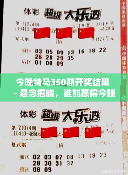 今晚特马350期开奖结果 - 悬念揭晓，谁能赢得今晚的大奖？