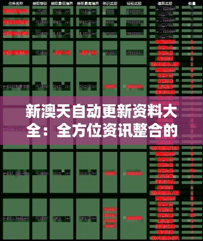 新澳天自动更新资料大全：全方位资讯整合的互动宝库