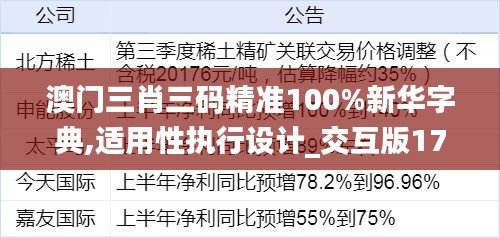 澳门三肖三码精准100%新华字典,适用性执行设计_交互版17.349