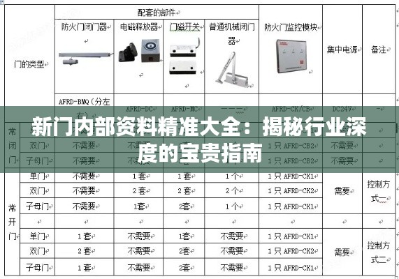 新门内部资料精准大全：揭秘行业深度的宝贵指南